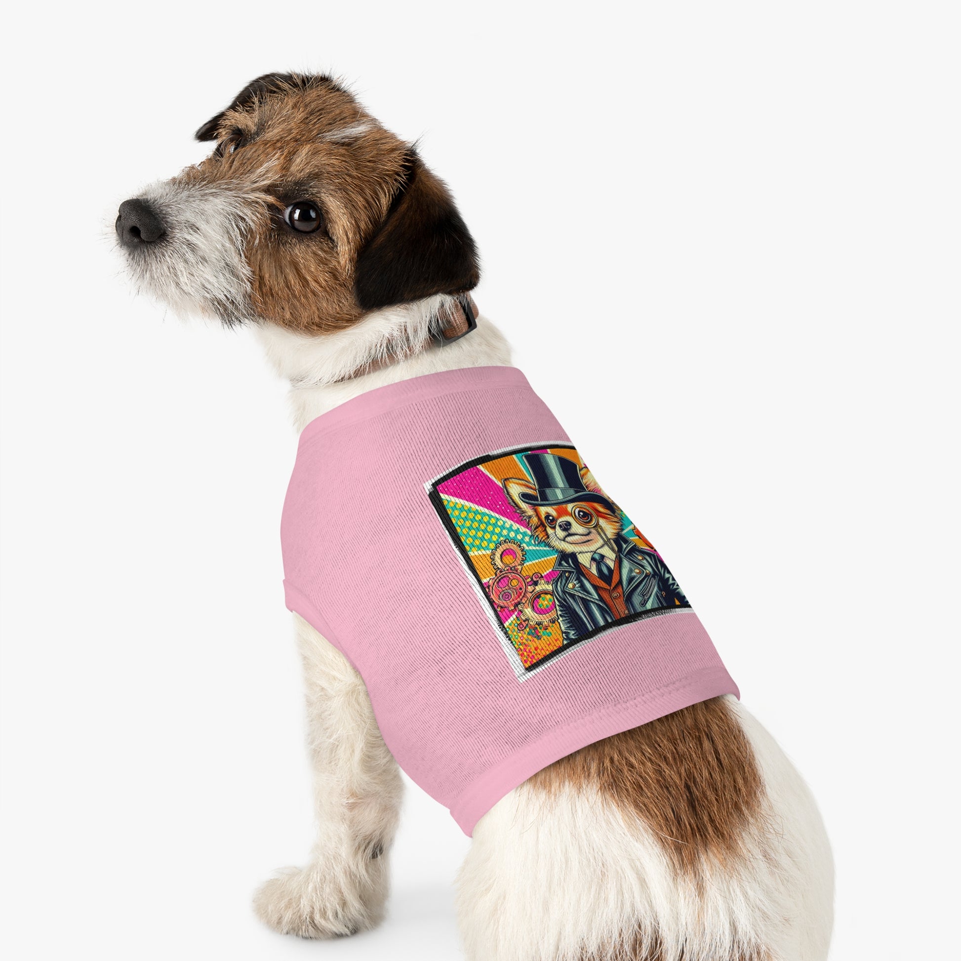 Pet Tank Top Chihuahua colorful gears t shirt Pets Printify