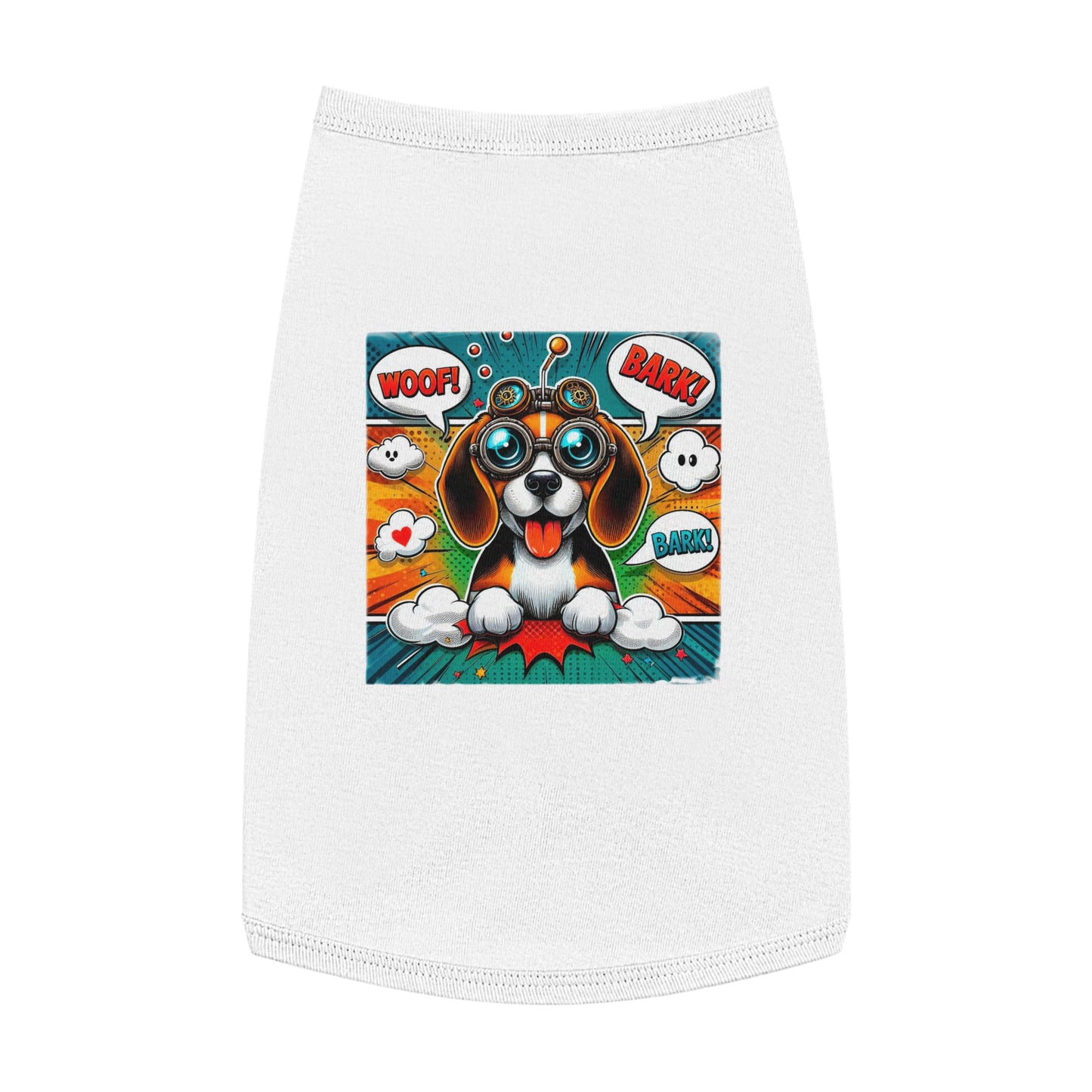 Pet Tank Top Wacky Beagle Steampunk Cartoon Dog Pets Printify L White 