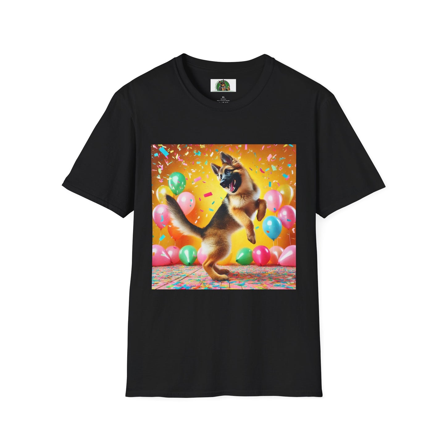 German Shepherd T-Shirt - Dancing Dog Design T-Shirt Printify XS Black