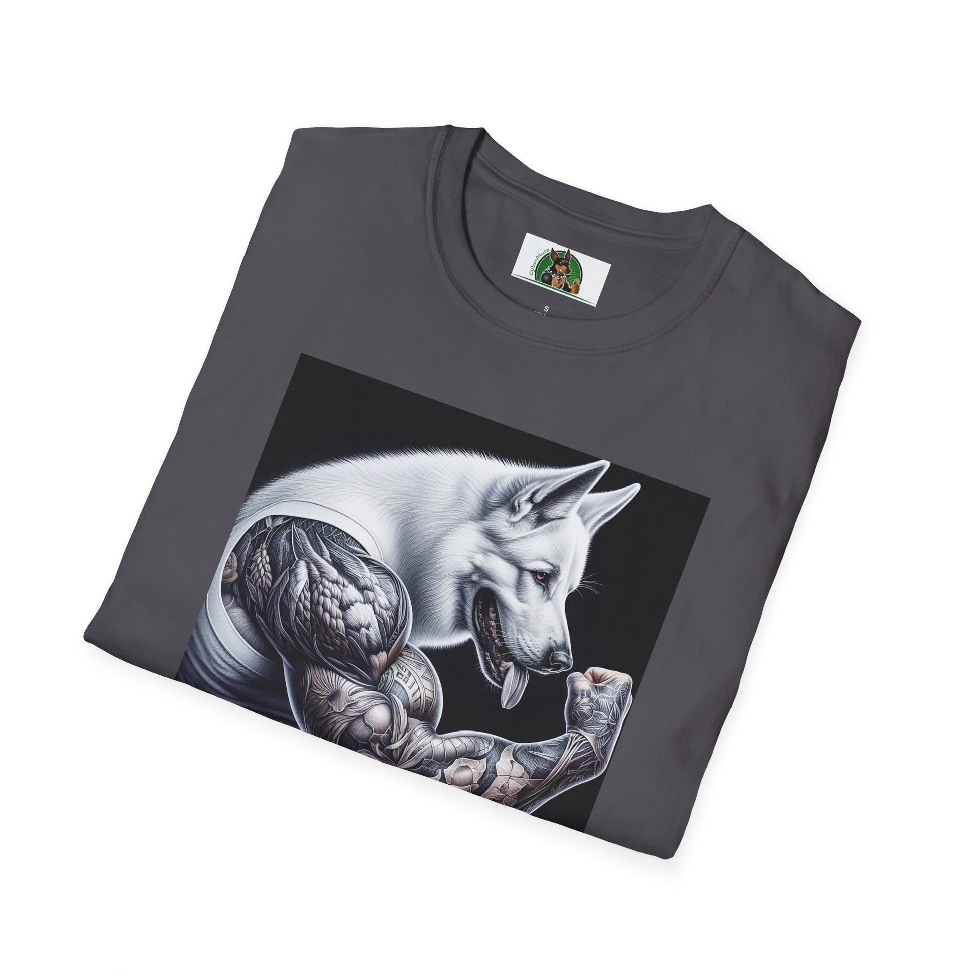 German Shepherd arm flexing shirt T-Shirt Printify