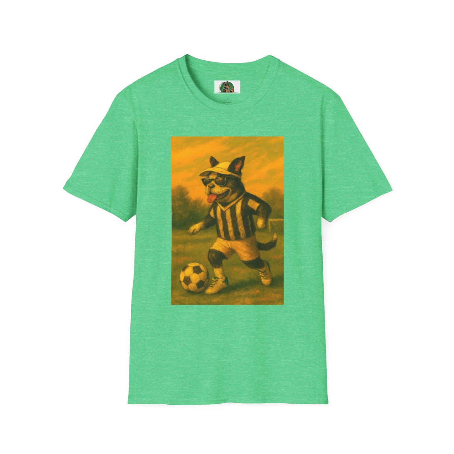 Sports Soccer Boston Terrier T-Shirt T-Shirt Printify Heather Irish Green S