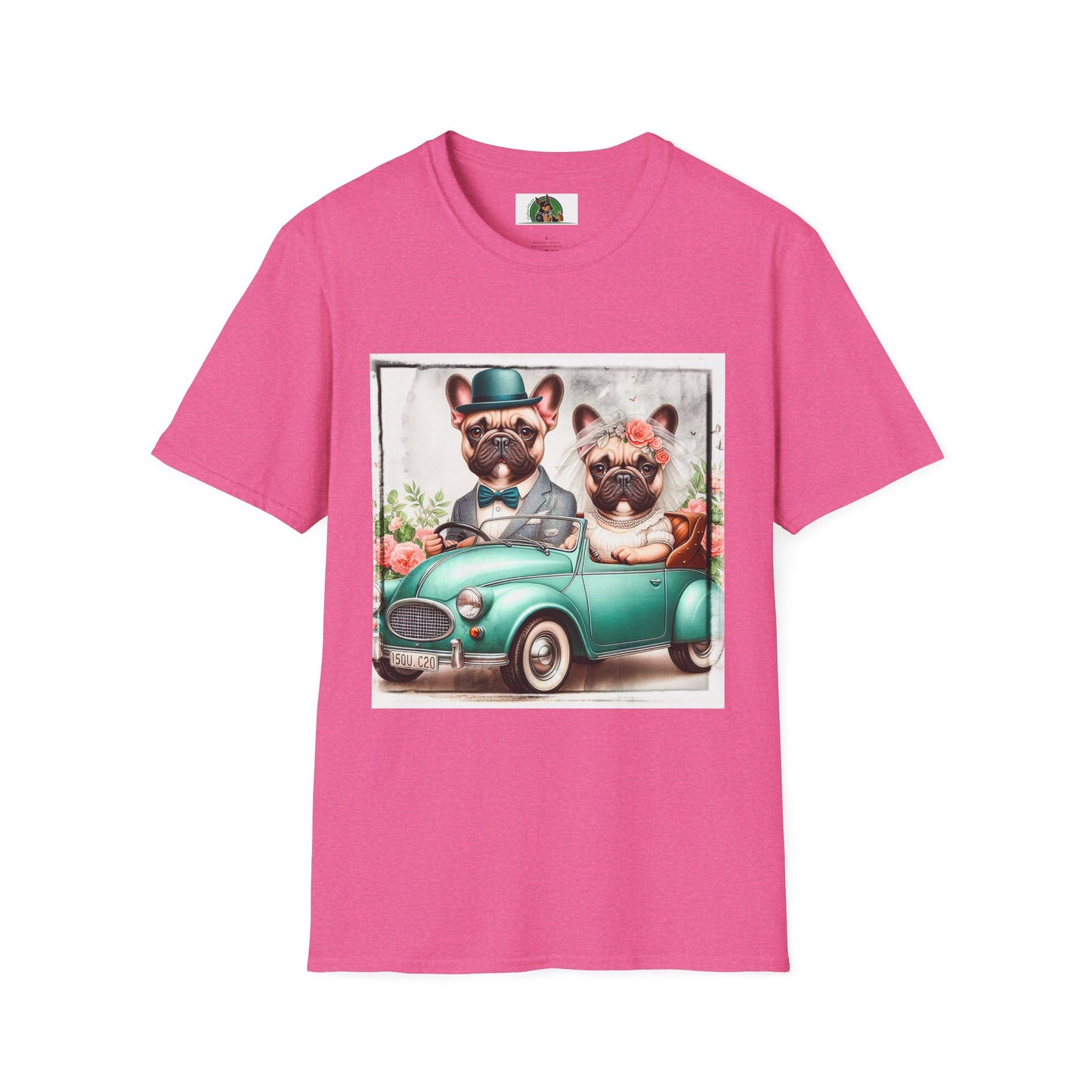 Wacky French Bulldog T-Shirt Printify S Heather Heliconia