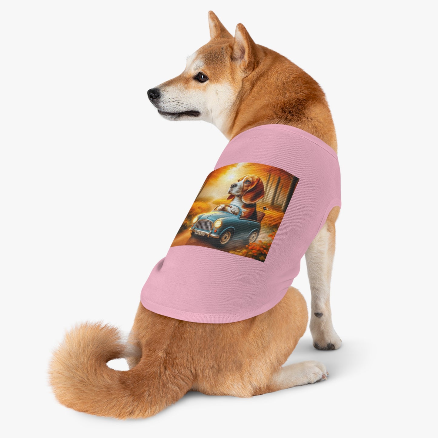 Pet Tank Top Wacky Beagle Dog In Tiny Car Pets Printify   