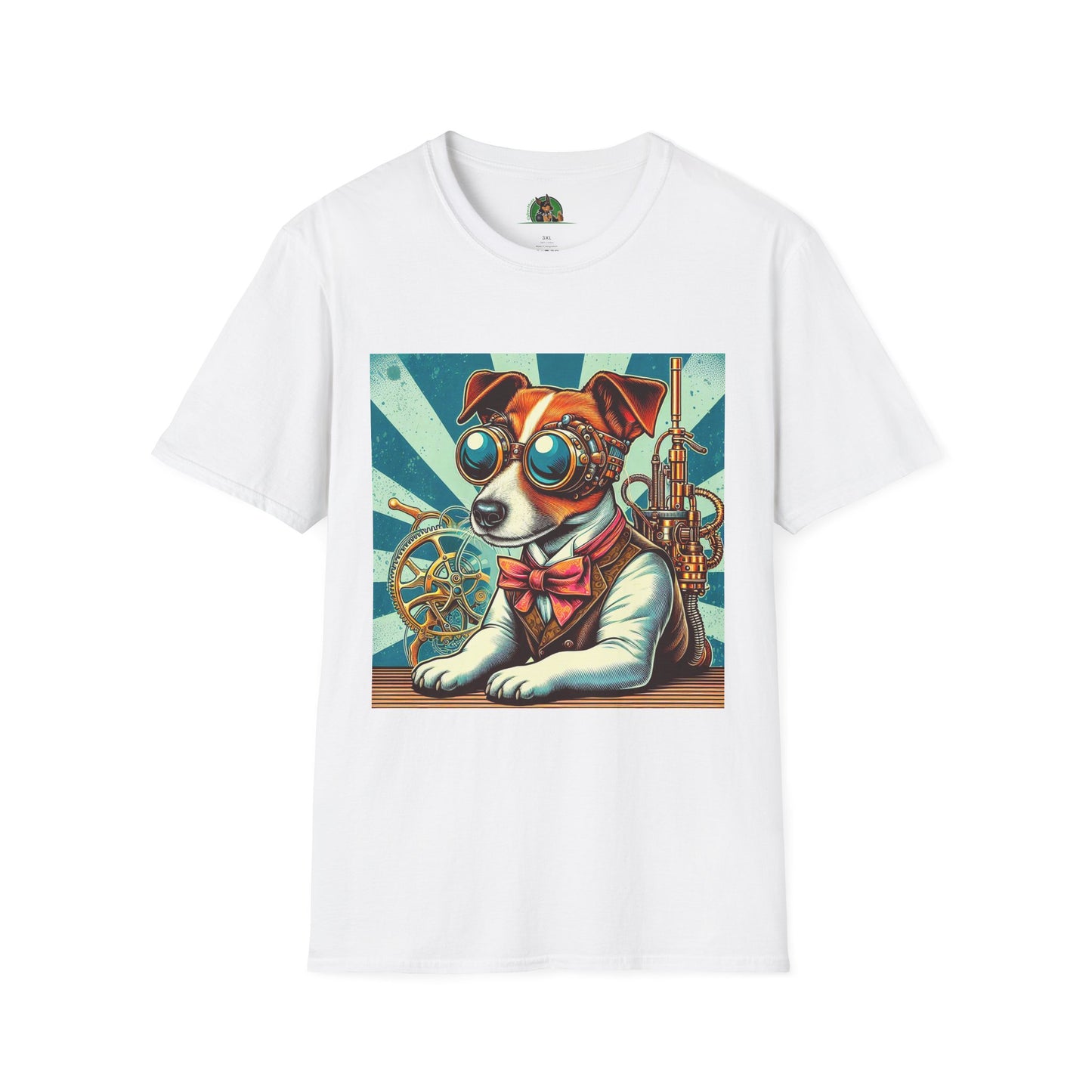 Jack Russell Steampunk Working T-Shirt Printify S White