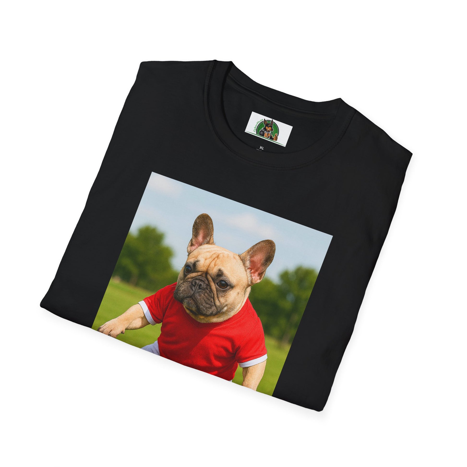 Sports Soccer French Bulldog T-Shirt T-Shirt Printify