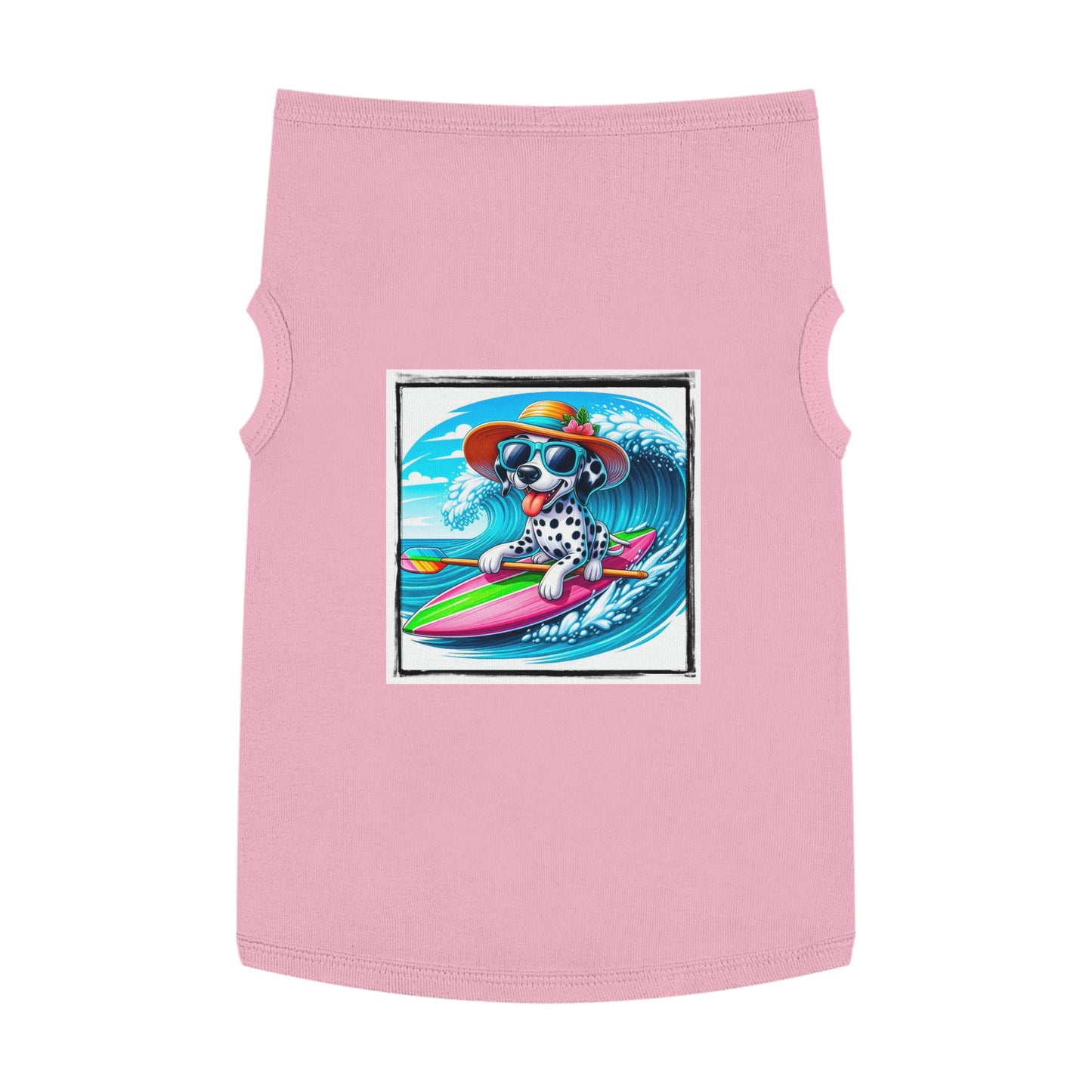 Pet Tank Top Dalmatian surfing t shirt Pets Printify XL Pink