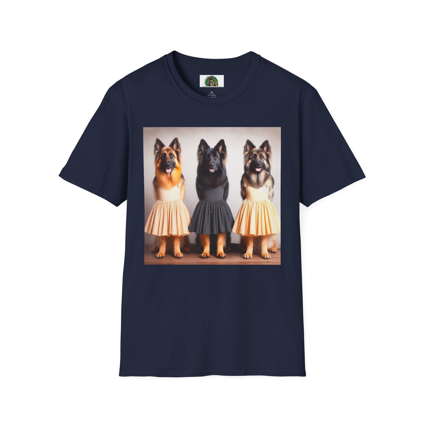 German Shepherd pretty ballerinas shirt T-Shirt Printify Navy S