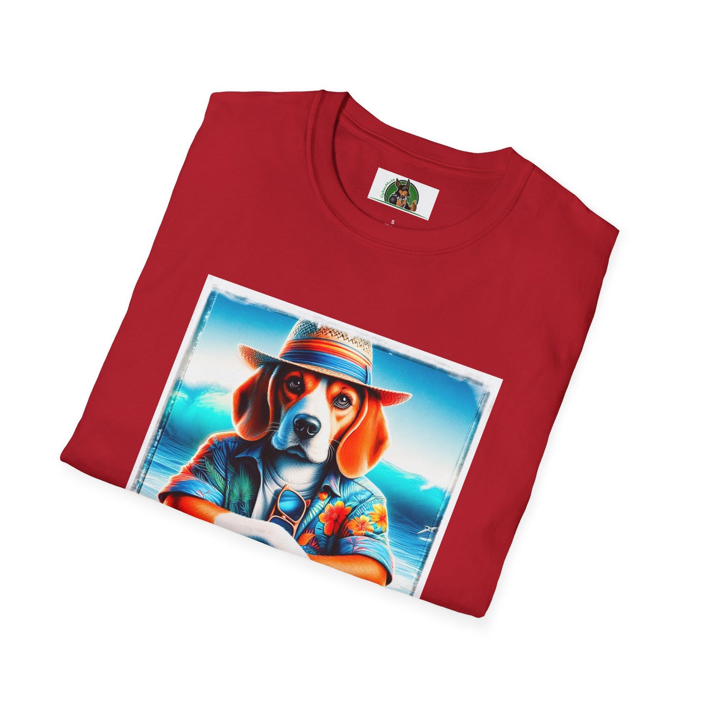 Beagle Wearing Summer Shirt And Hat T-Shirt Printify   