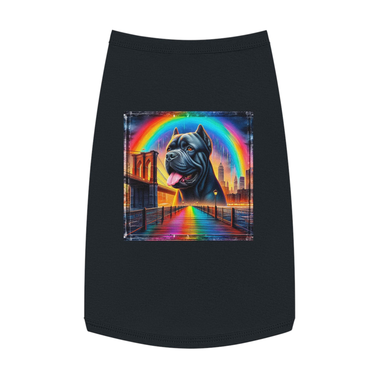 Pet Tank Top Cane Corso Rainbow Background Pets Printify   