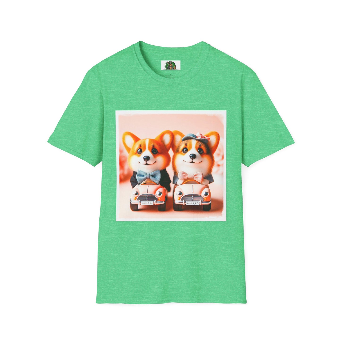 Wacky Pembroke Welsh Corgi T-Shirt Printify S Heather Irish Green 