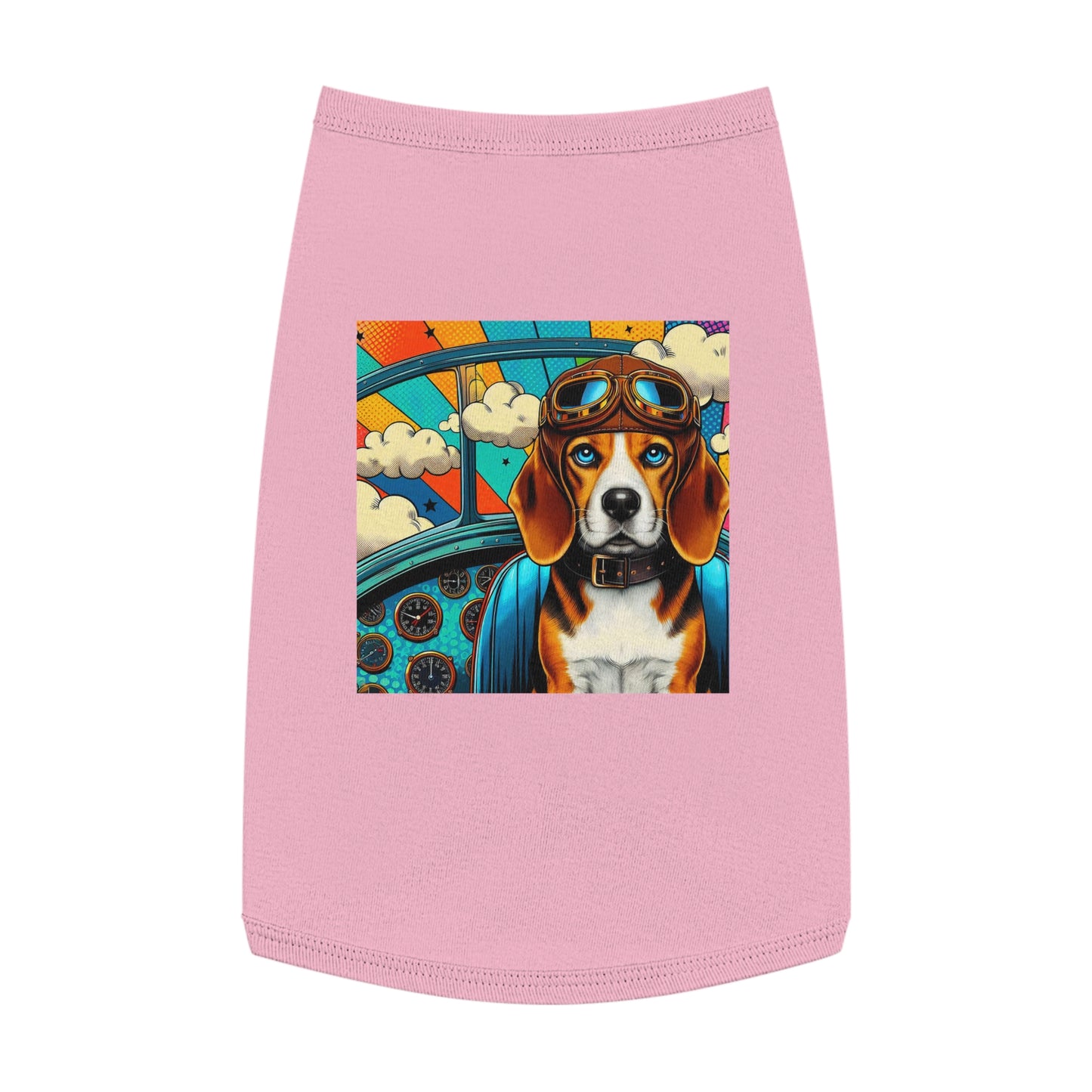 Pet Tank Top Beagle Pilot Dog Pets Printify   