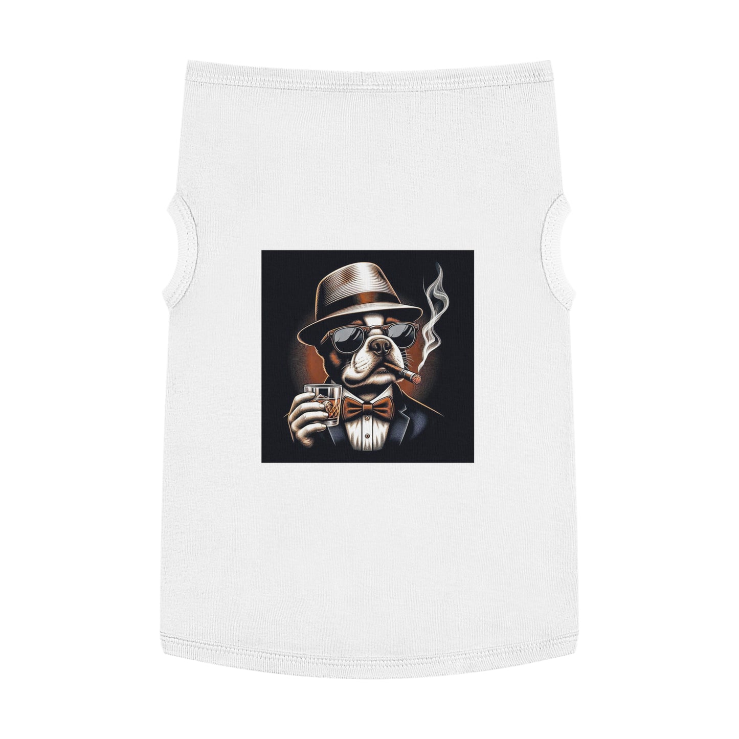 Pet Tank Top Boston Terrier Dog Smoking And Drinking Pets Printify   