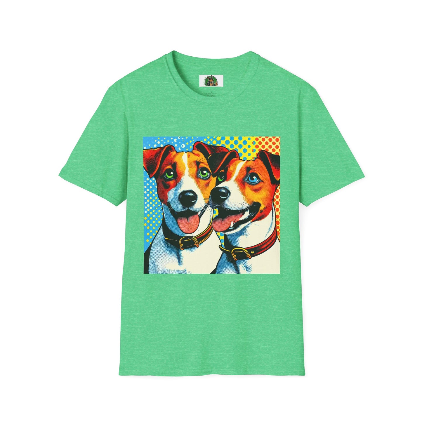 Jack Russell Pop Art Dogs T-Shirt Printify S Heather Irish Green