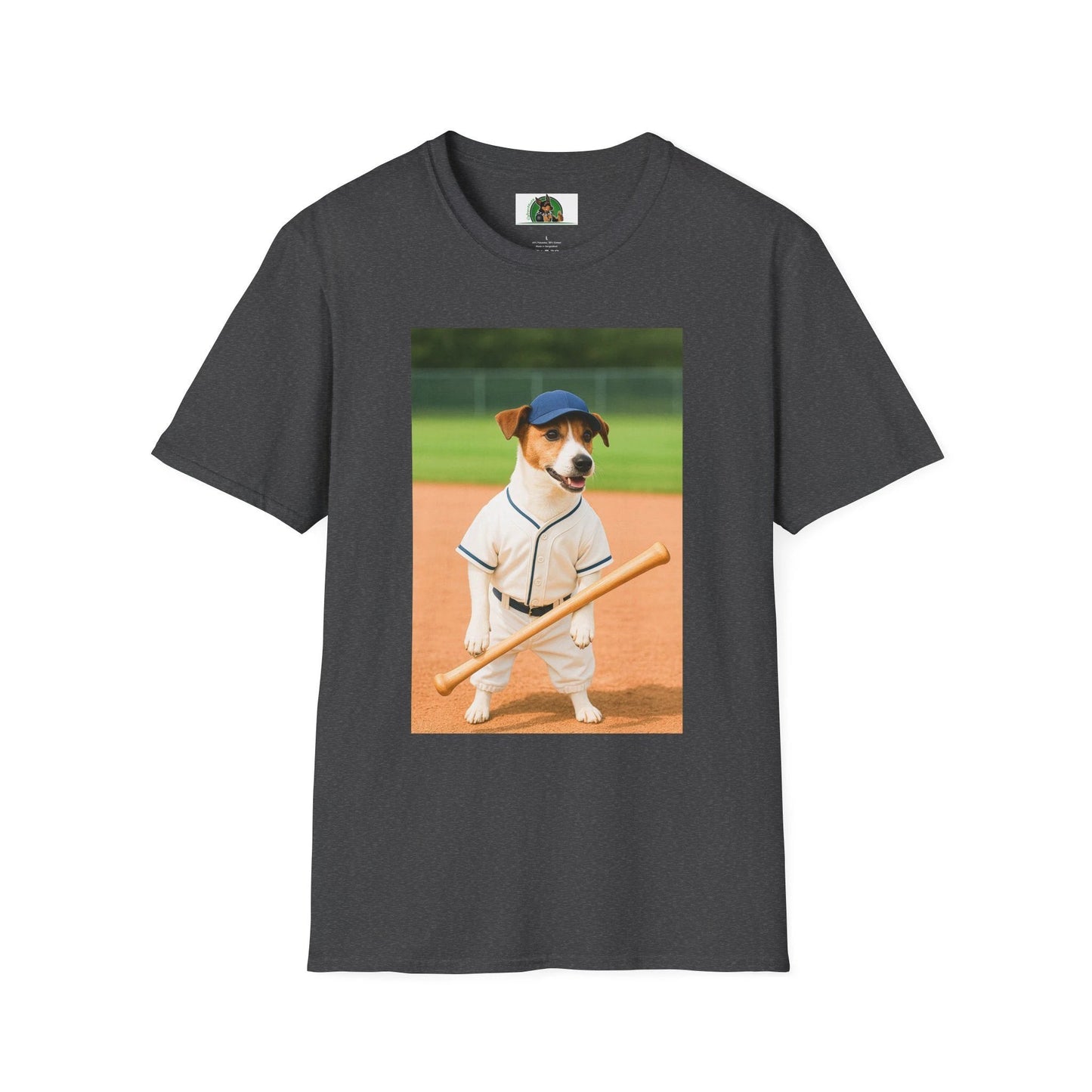 Jack Russell Baseball Tee — Sports Dog T-Shirt T-Shirt Printify Dark Heather S