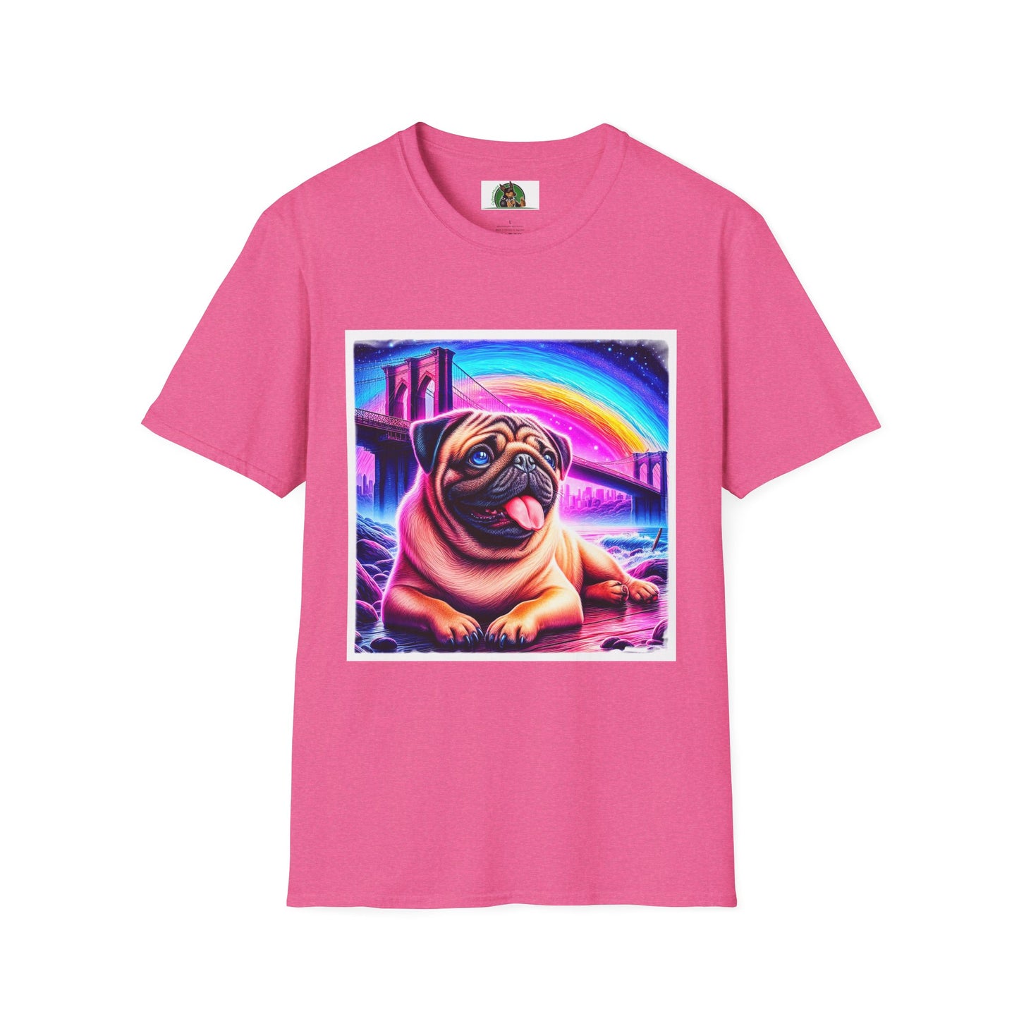 Pugs T-Shirt Printify S Heather Heliconia 