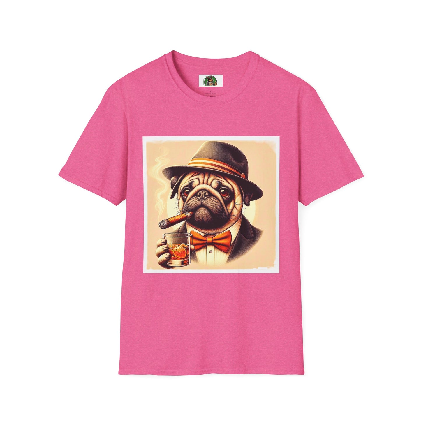 Pugs T-Shirt Printify S Heather Heliconia 