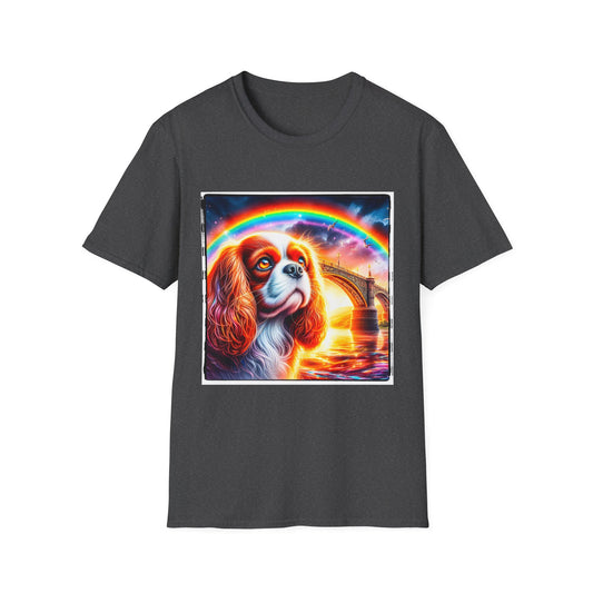 Cavalier King Charles Spaniel Rainbow Bridge TShirt T-Shirt Printify XS Dark Heather