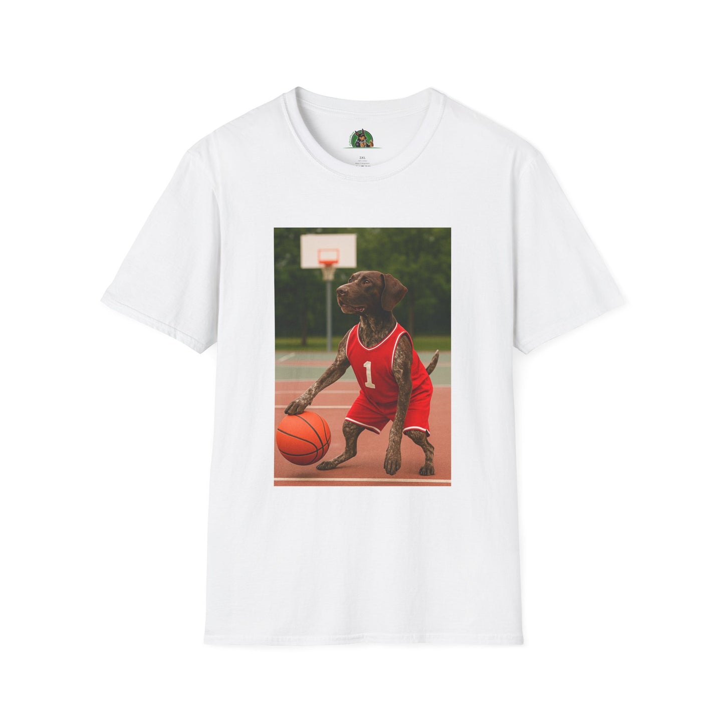 Basketball Sports German Shorthair T-Shirt T-Shirt Printify White XS