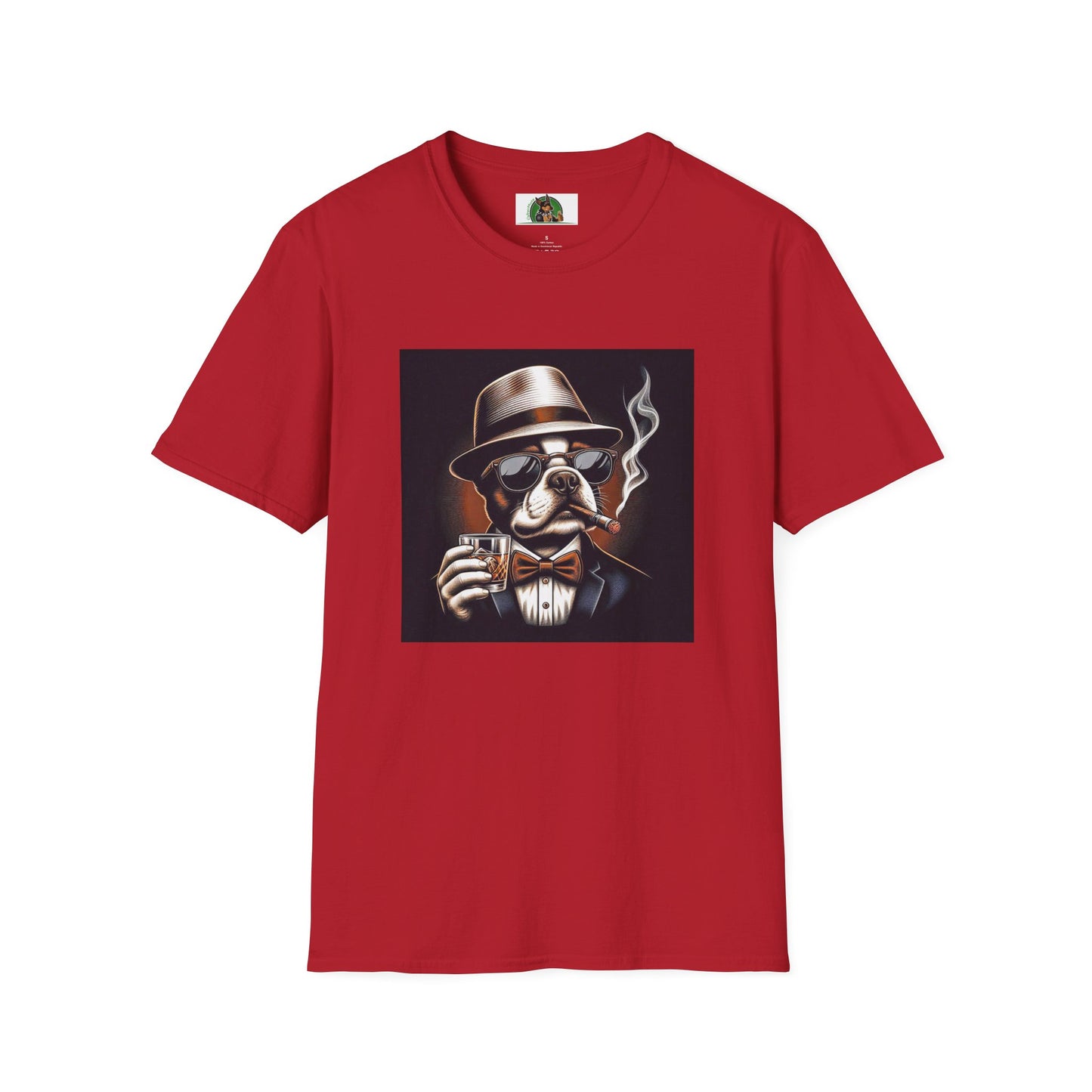 Boston Terrier Smoking T-shirt T-Shirt Printify S Cherry Red 