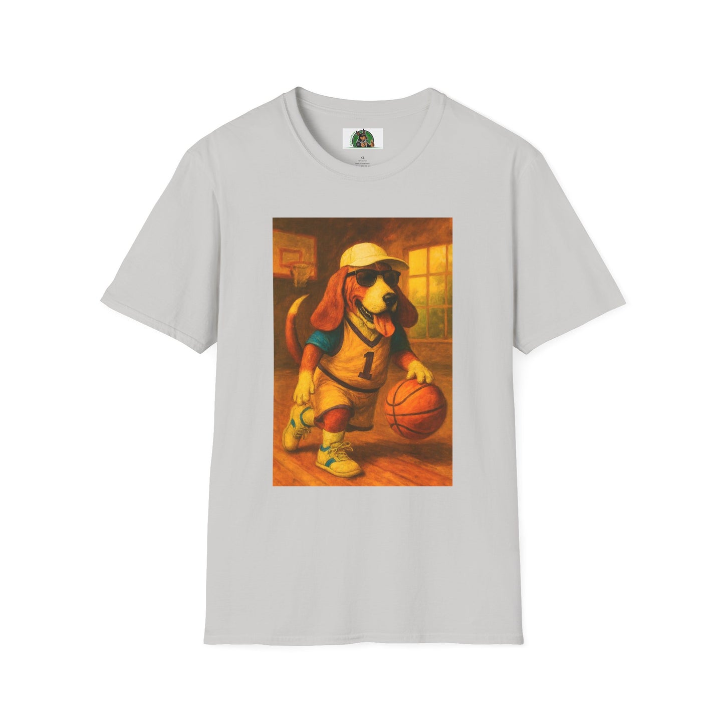 Sports Basketball Bassett Hound T-Shirt T-Shirt Printify Ice Grey S