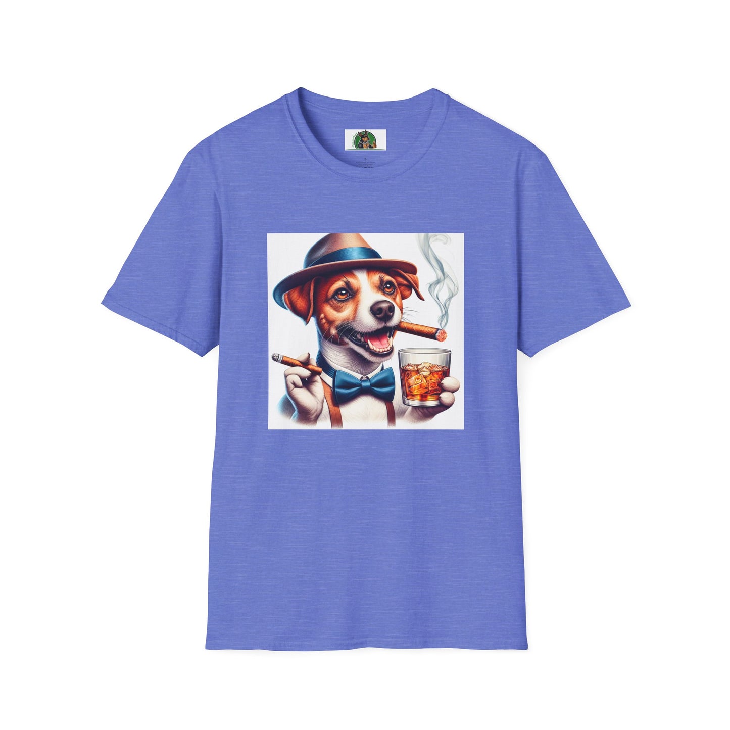 Jack Russell Stogey Whiskey T-Shirt Printify S Heather Royal