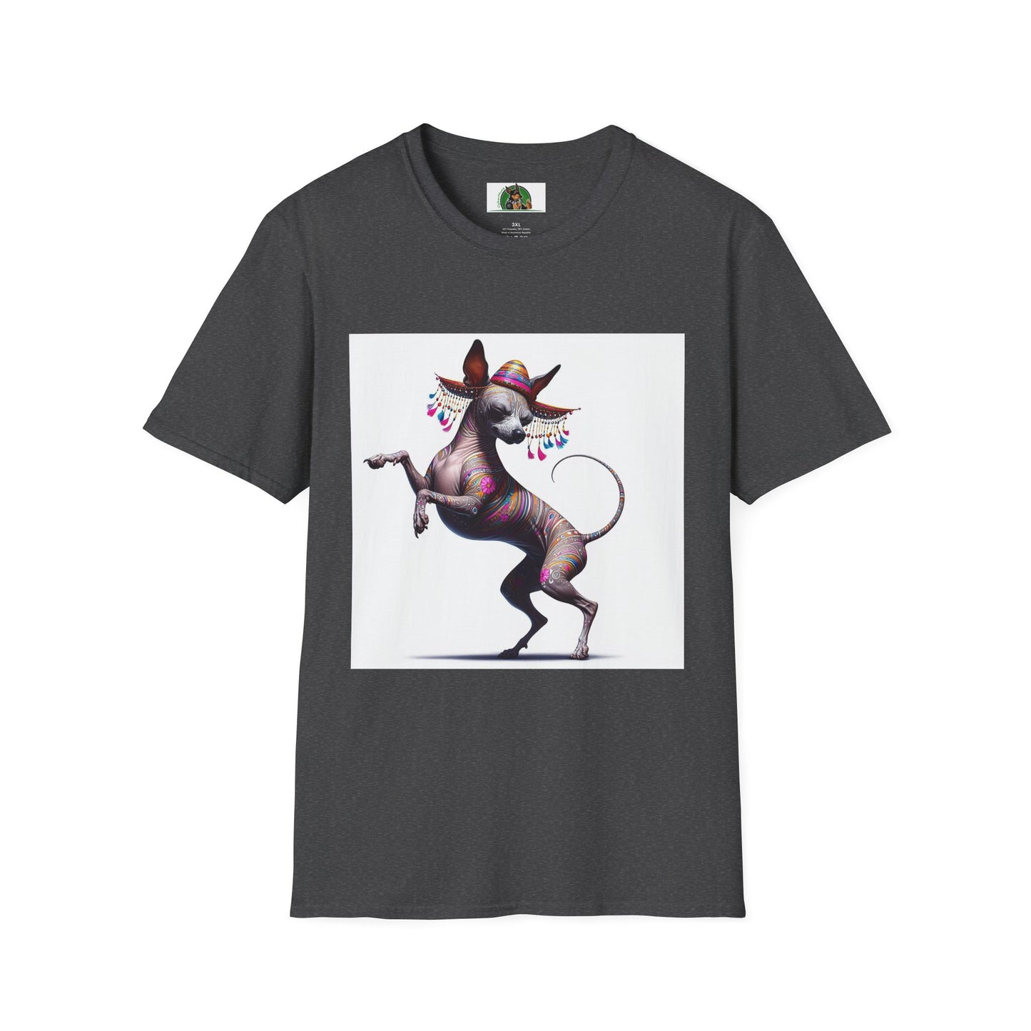 Mexican Hairless Dancing Dog T-Shirt T-Shirt Printify XS Dark Heather