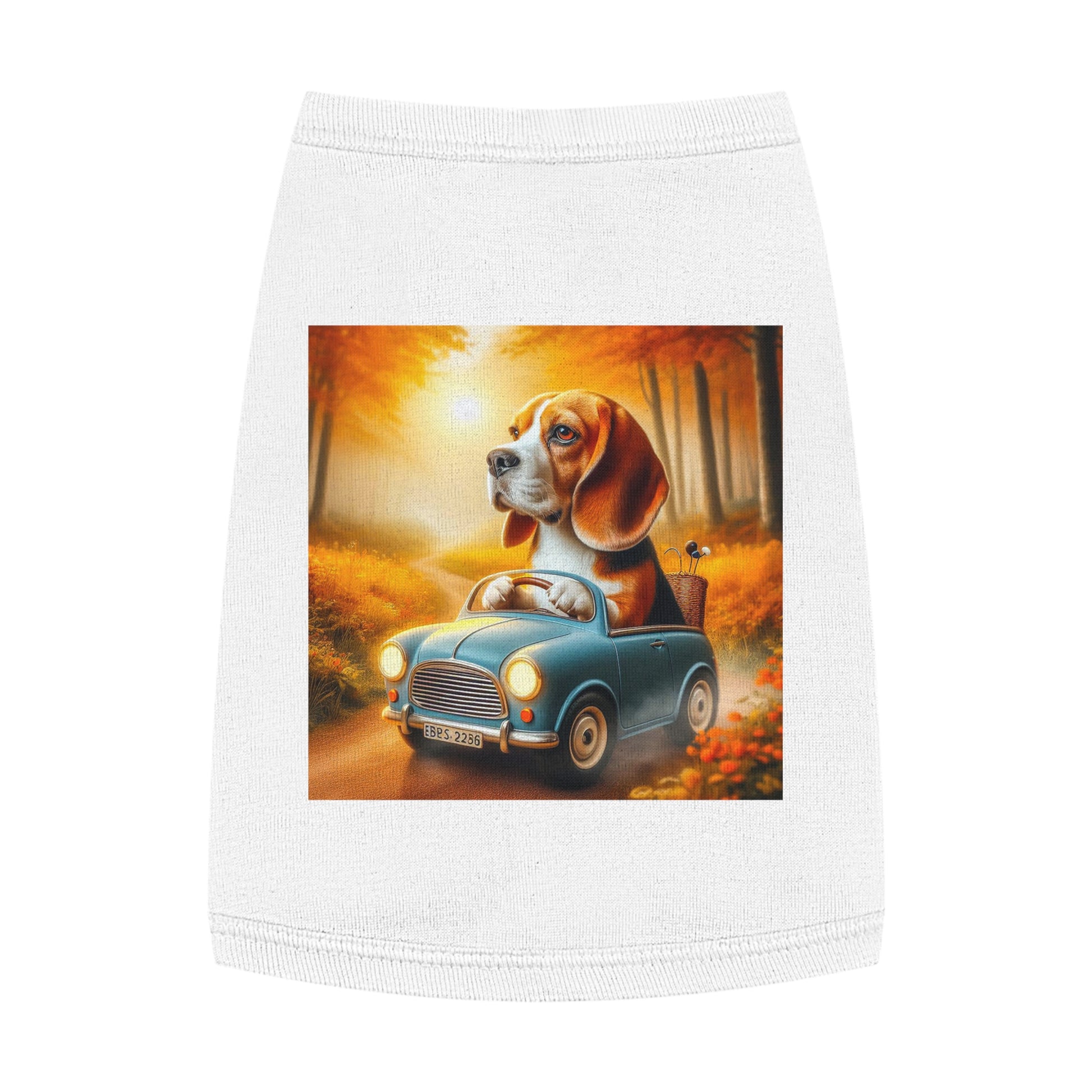 Pet Tank Top Wacky Beagle Dog In Tiny Car Pets Printify   