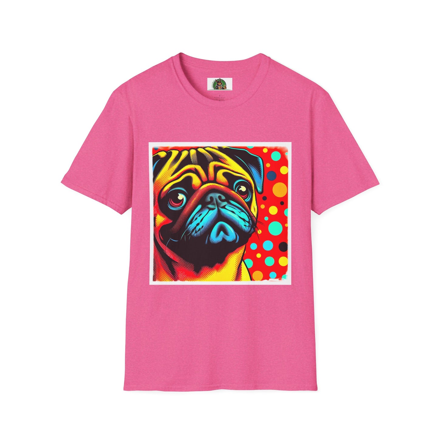 Pugs Pop Art T-Shirt T-Shirt Printify S Heather Heliconia