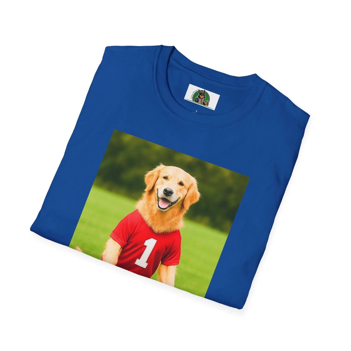 Golden Retriever Playing Soccer T-Shirt — Dog Soccer Tee Sports T-Shirt Printify