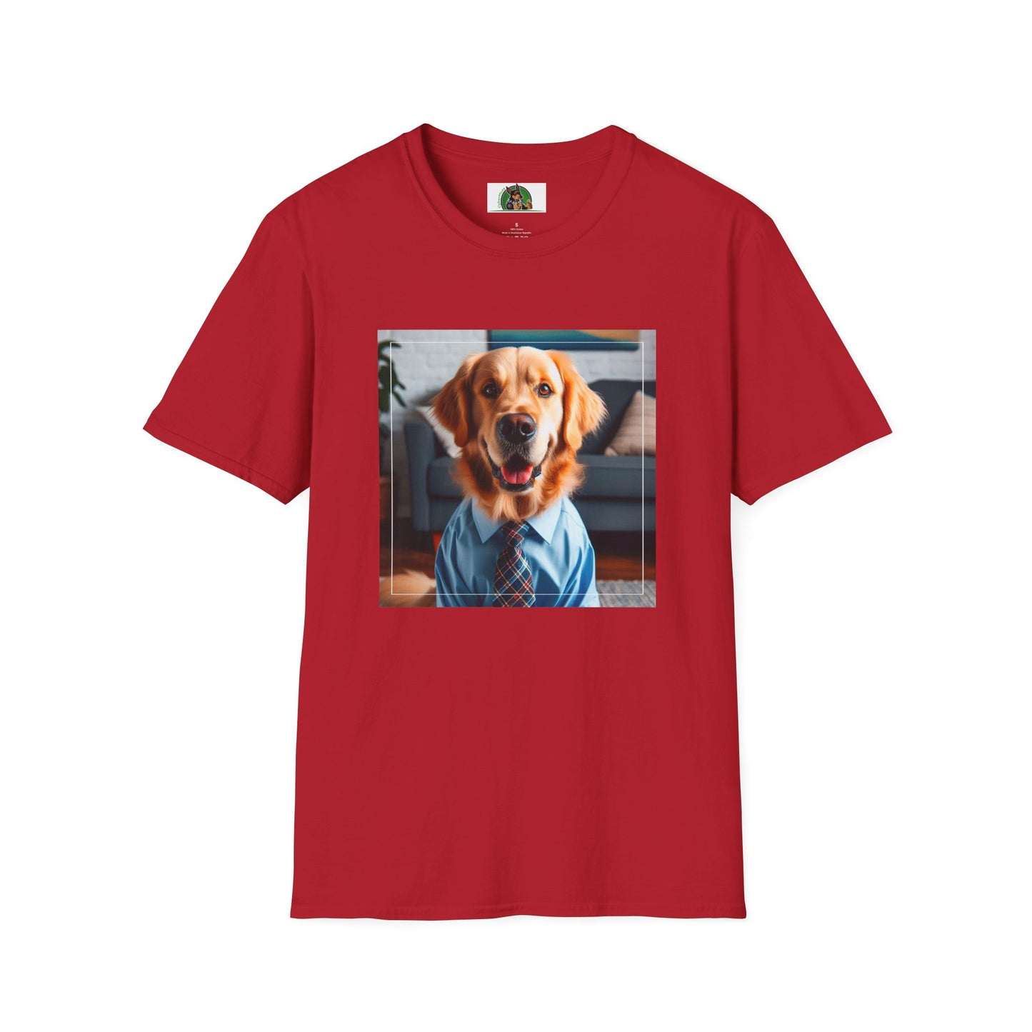 Golden Retriever T-Shirt Printify S Cherry Red