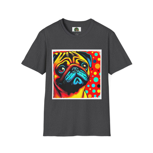 Pugs Pop Art T-Shirt T-Shirt Printify XS Dark Heather