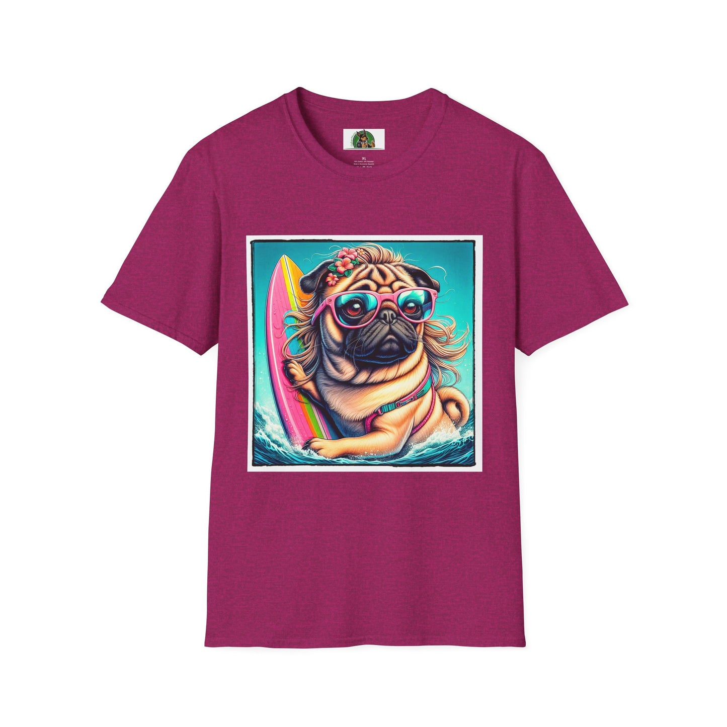 Pugs T-Shirt Printify S Antique Heliconia 