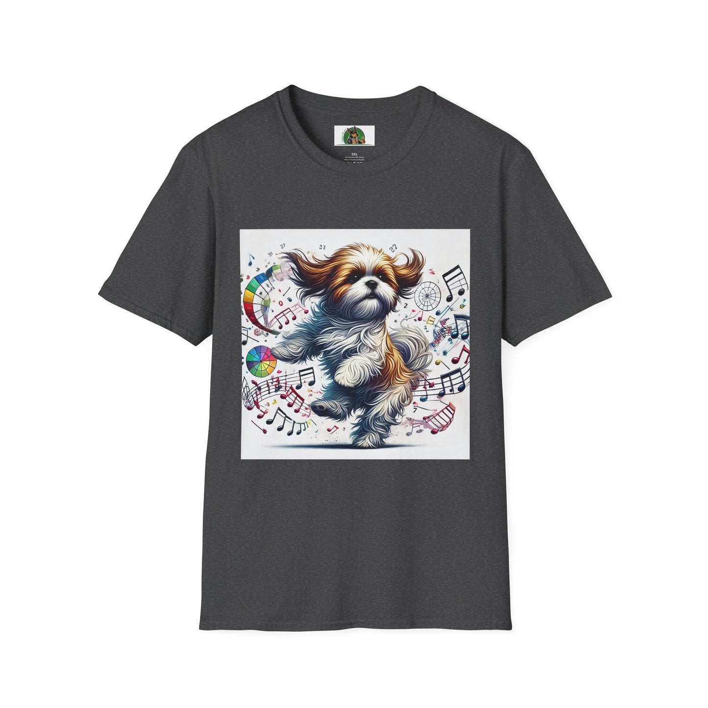 Dancing Shih Tzu T-Shirt T-Shirt Printify XS Dark Heather