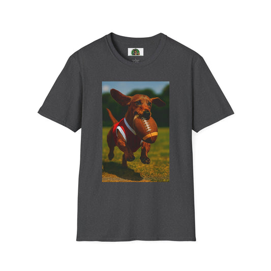 Sports Dachshund Football T-Shirt T-Shirt Printify Dark Heather XS
