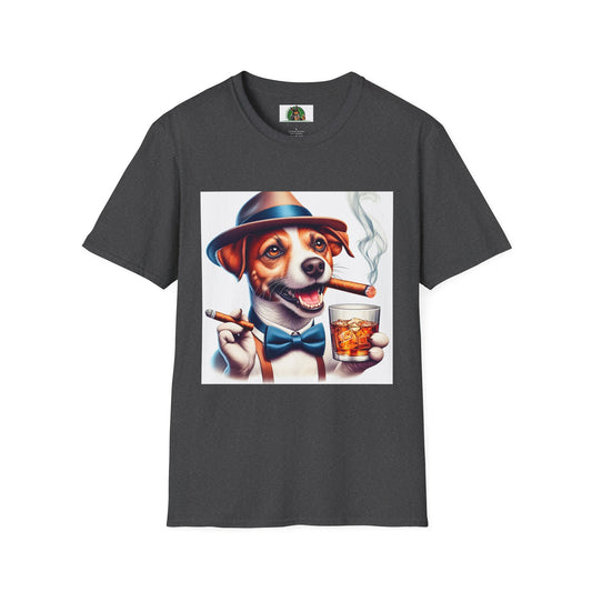 Jack Russell Stogey Whiskey T-Shirt Printify S Dark Heather