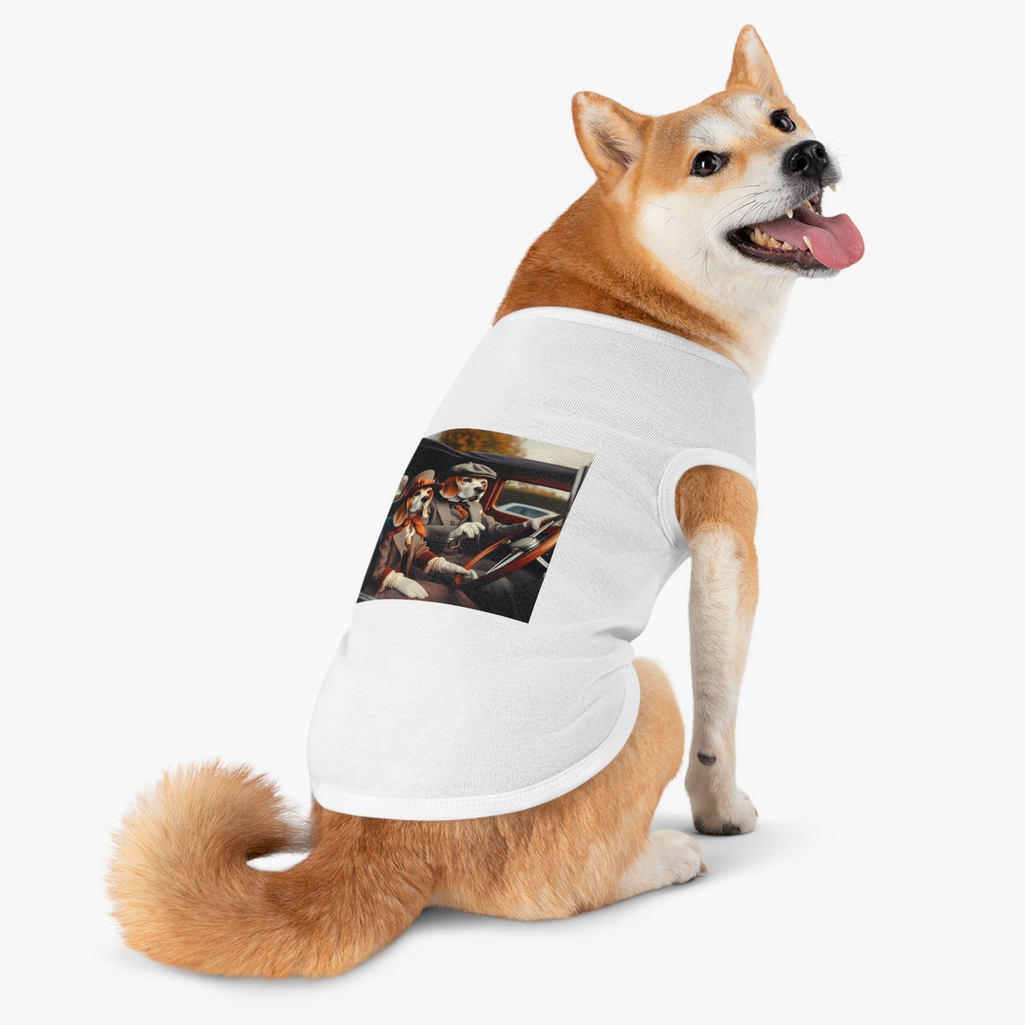 Pet Tank Top Wacky Beagle Dogs In Old Time Car Pets Printify   