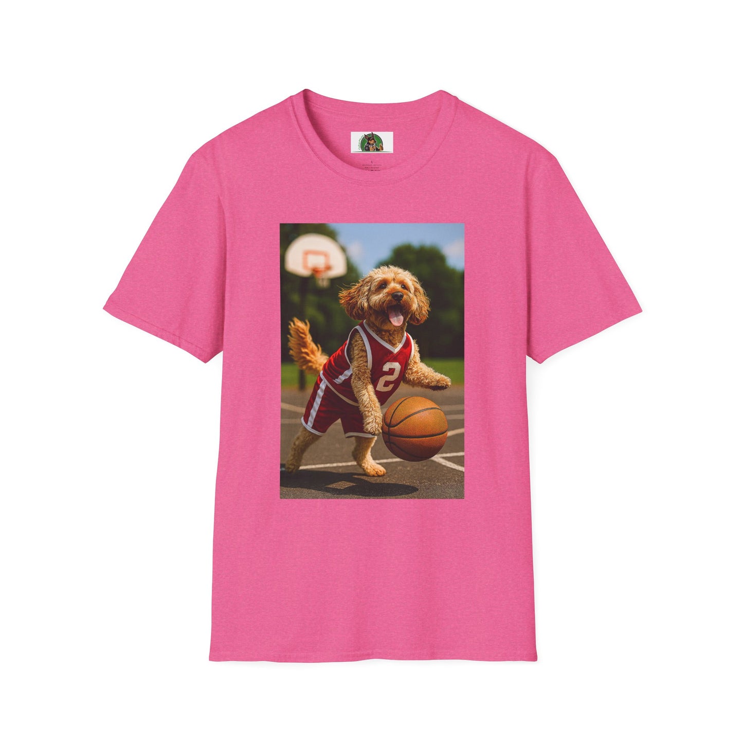 Sports Cockerpoo Basketball T-Shirt T-Shirt Printify Heather Heliconia S