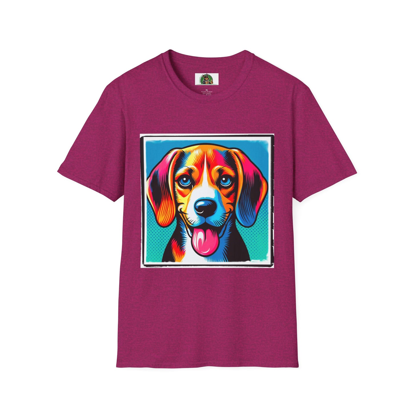 Beagle Pop Art Pic T-Shirt Printify Antique Heliconia S