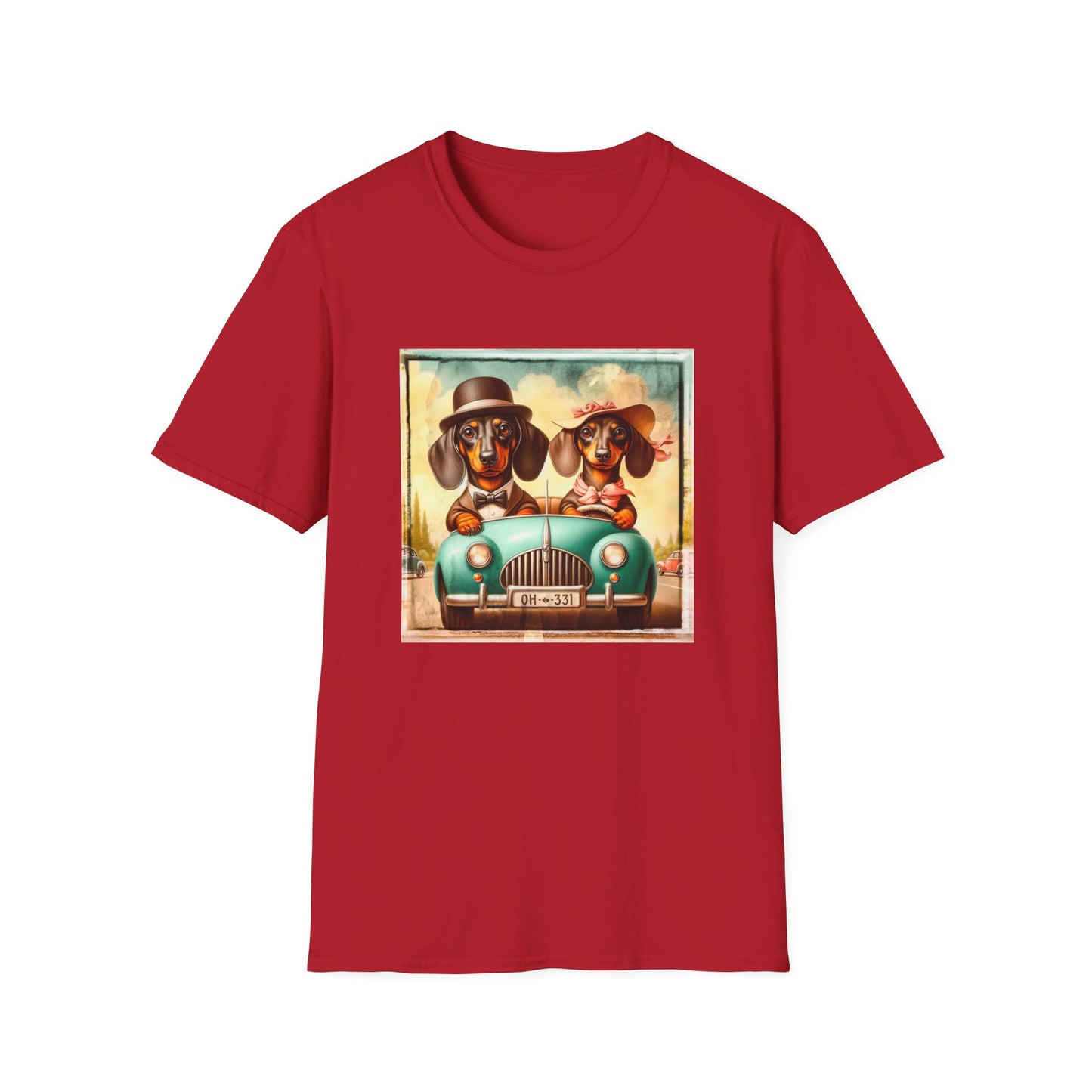 Wacky Dachshund T-Shirt Printify S Cherry Red 