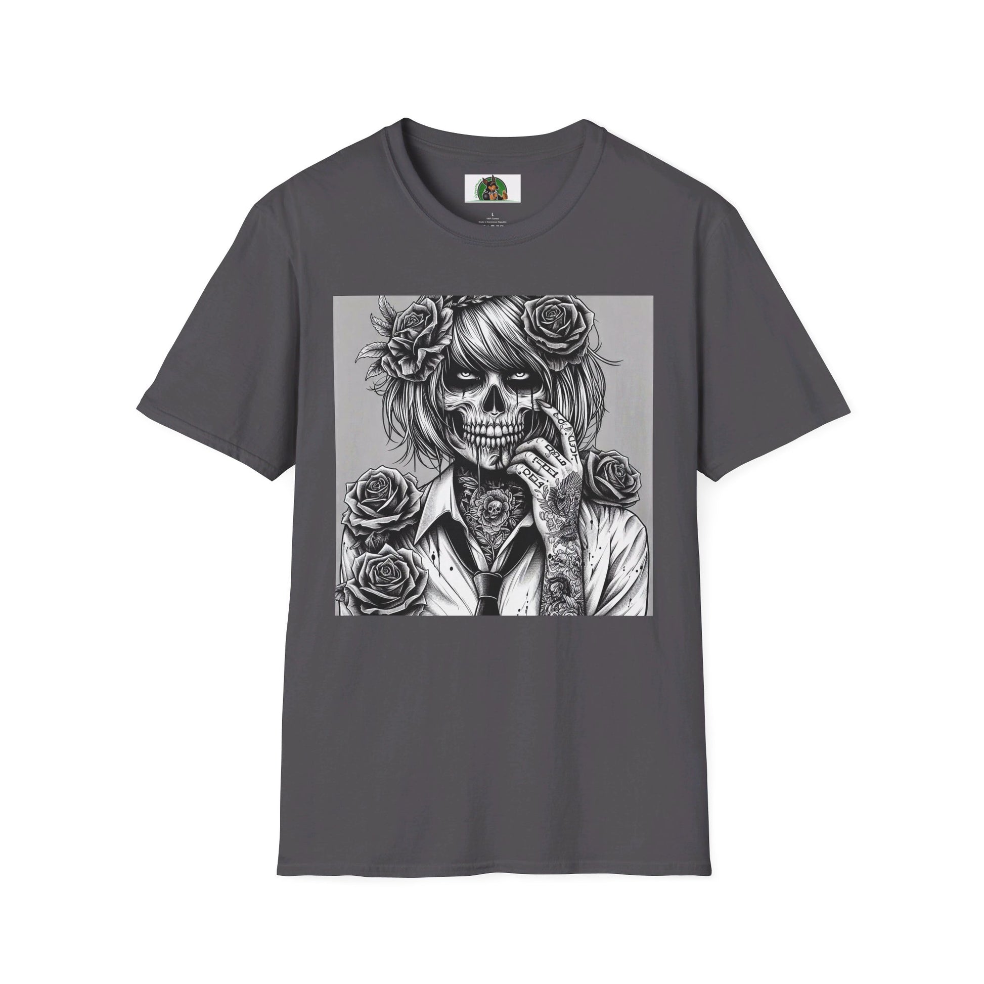 Zombie Girl T-Shirt Printify S Charcoal 