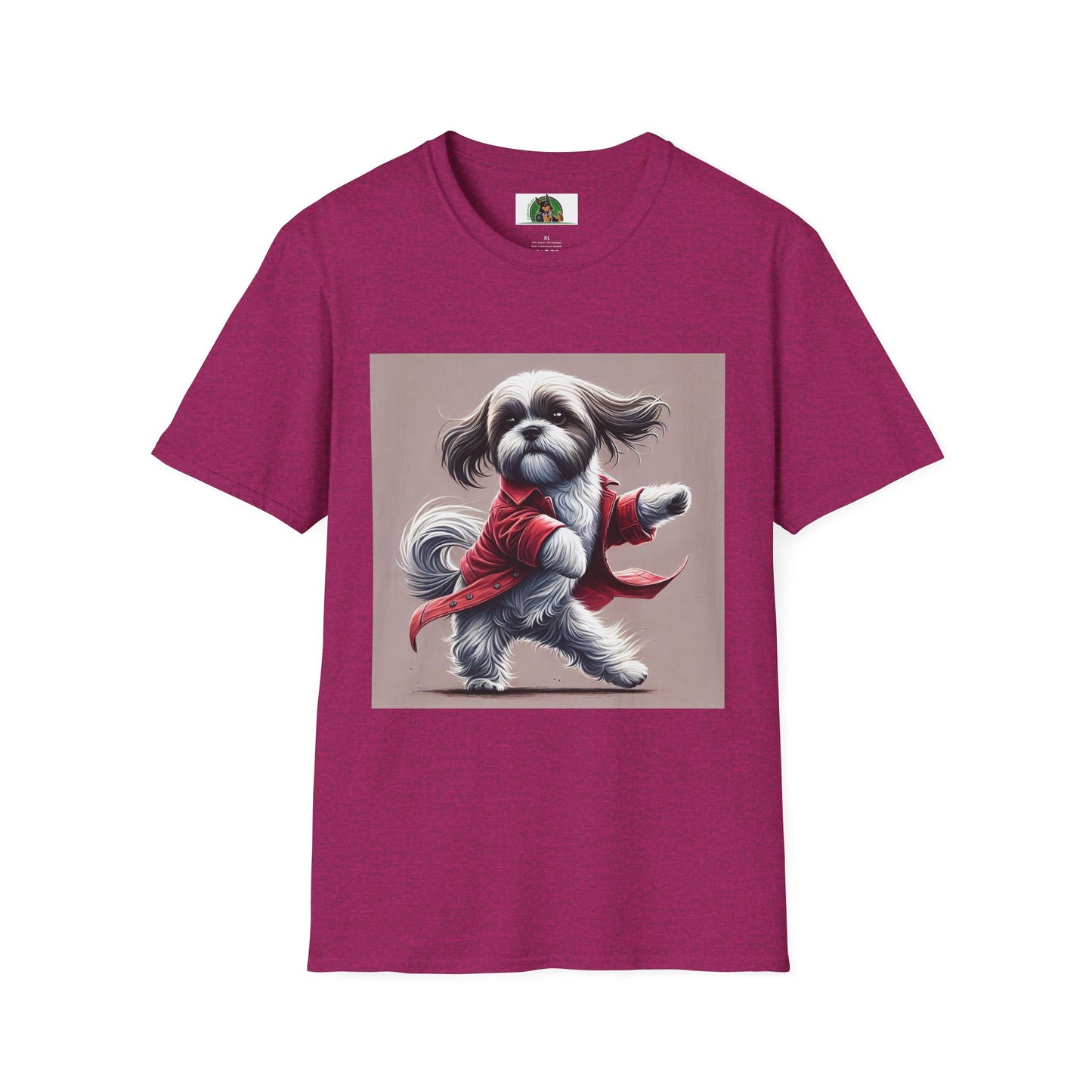 Dancing Shih Tzu T-Shirt T-Shirt Printify S Antique Heliconia