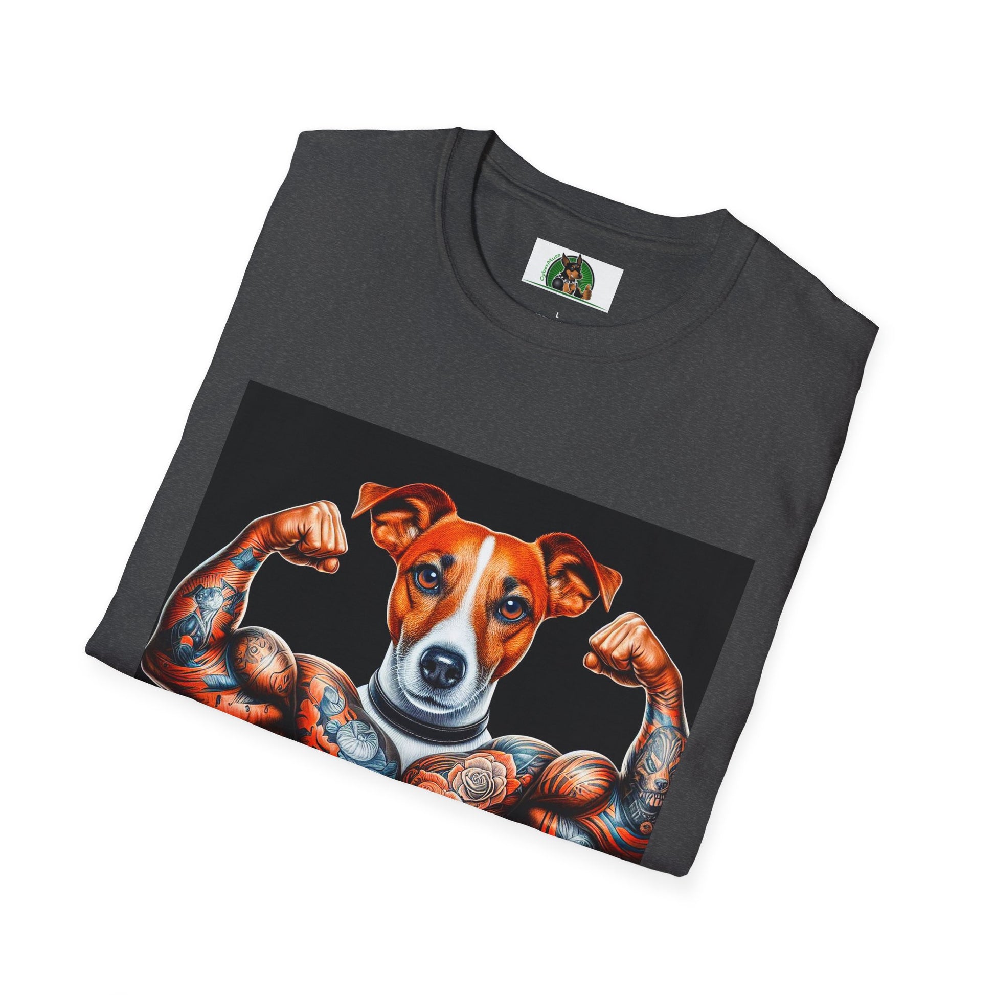 Jack Russell Tattooed Buff Dog T-Shirt Printify   