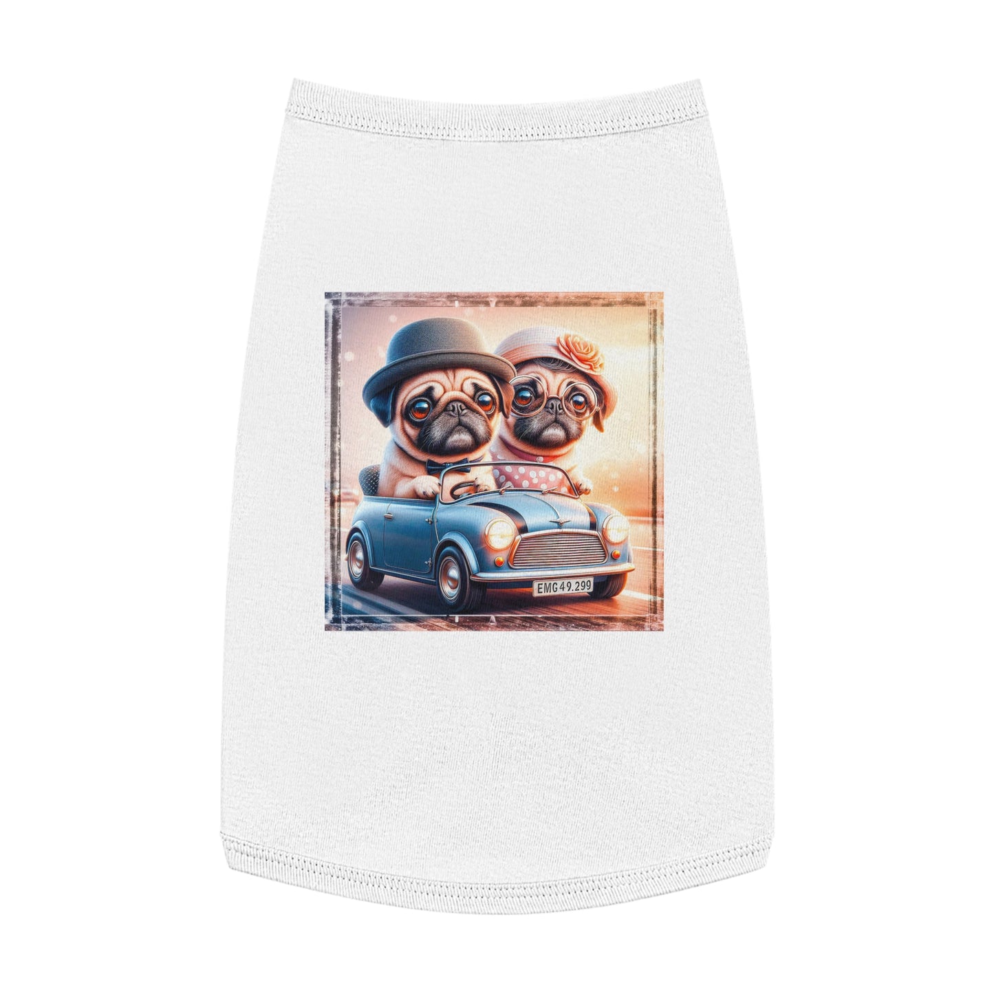 Wacky Pet Tank Top Pug Pets Printify L White 