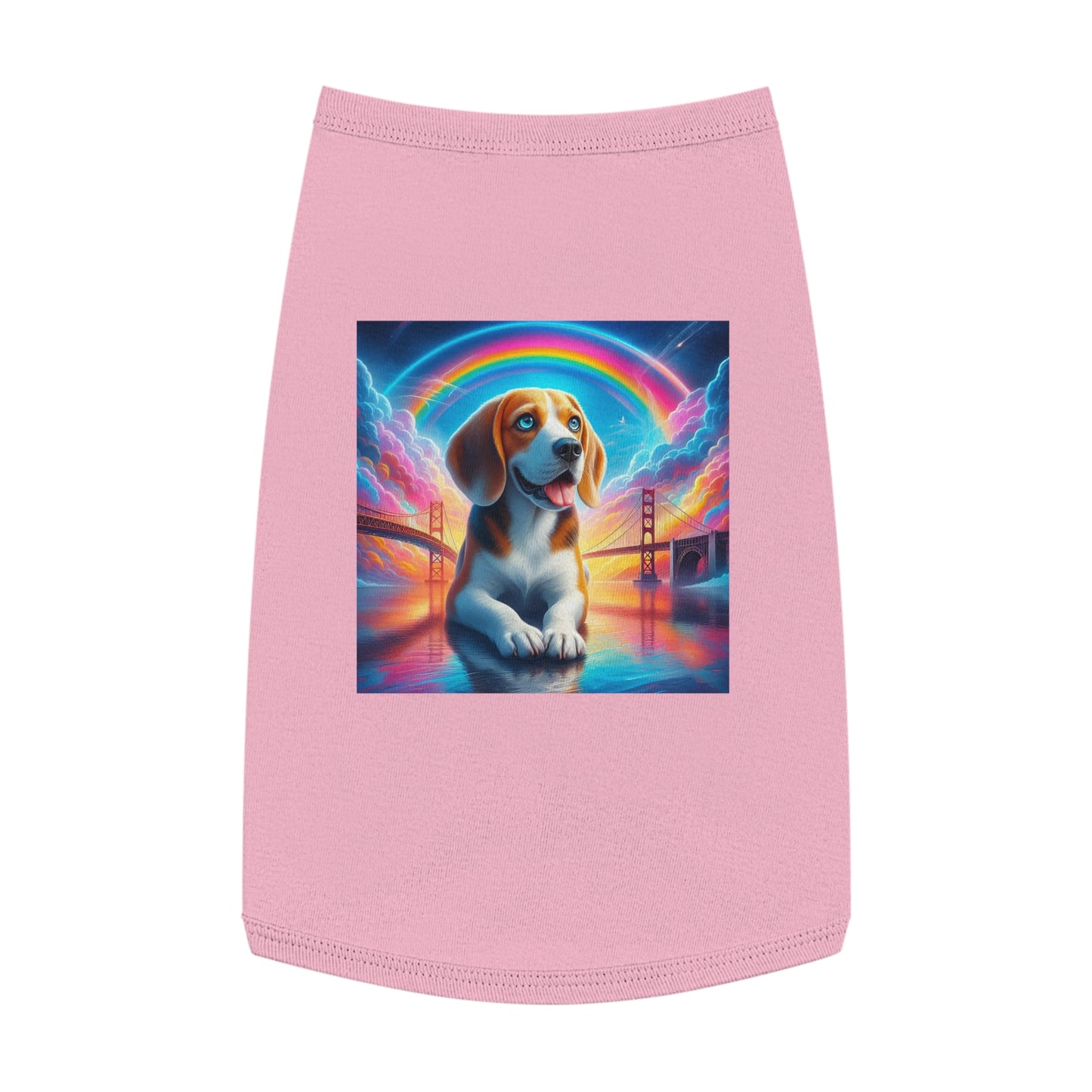 Pet Tank Top Beagle Angel Rainbow Bridge Pets Printify L Pink 