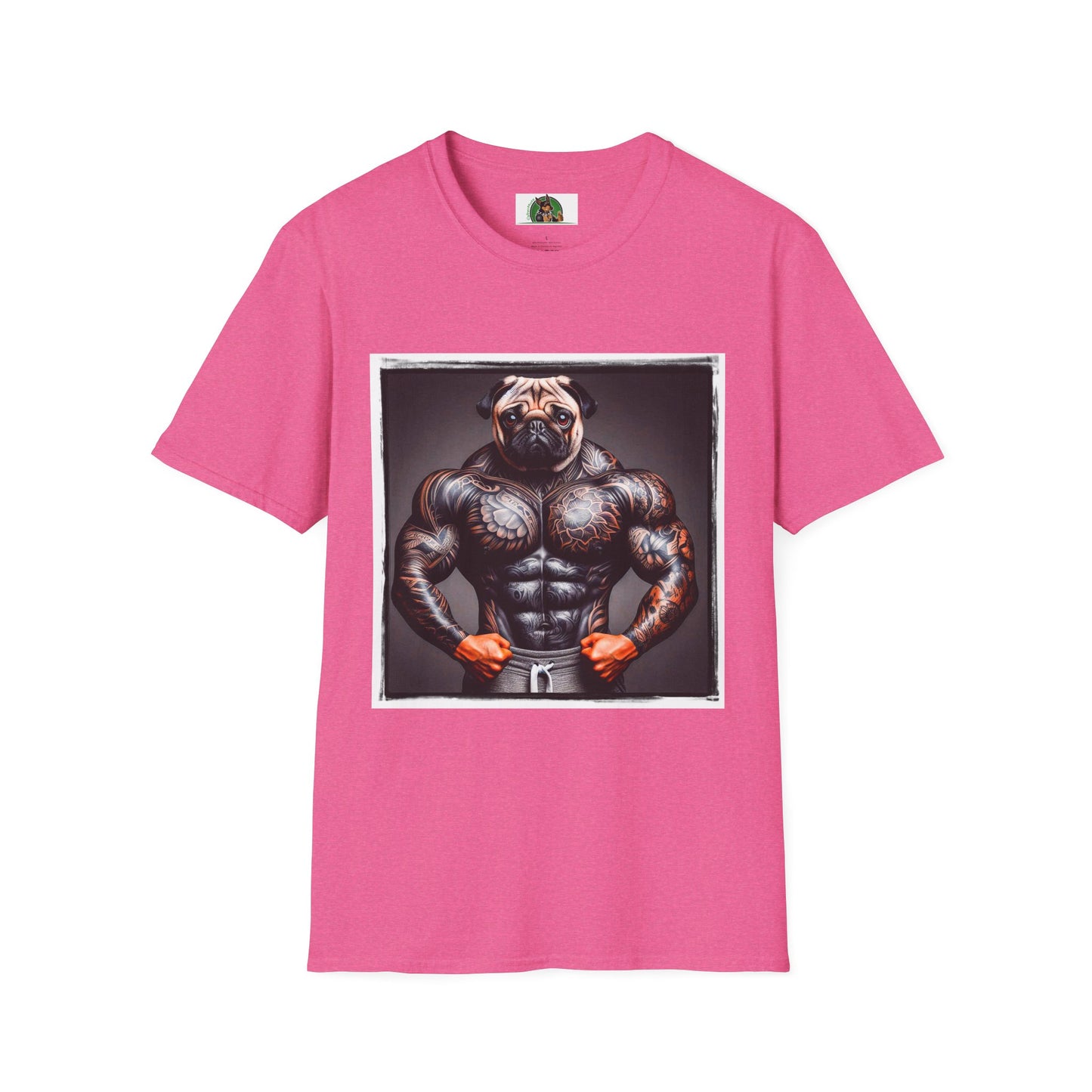 Pugs T-Shirt Printify S Heather Heliconia 