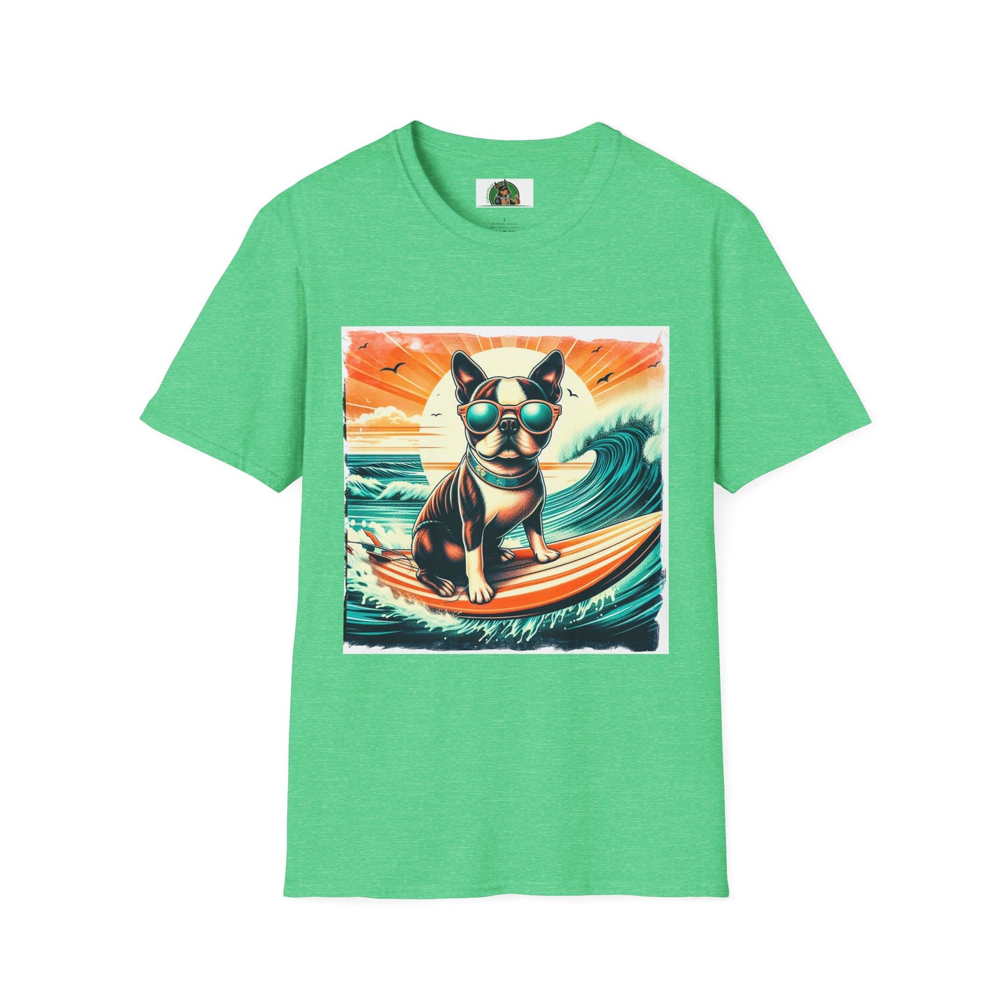 Boston Terrier Sunset Surfer Dog Shirt