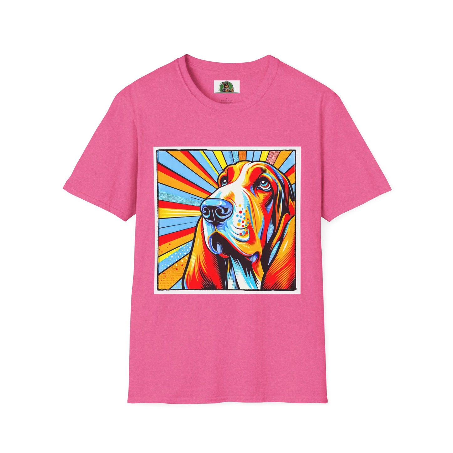 Basset Hound Pop Art Shirt T-Shirt Printify S Heather Heliconia 