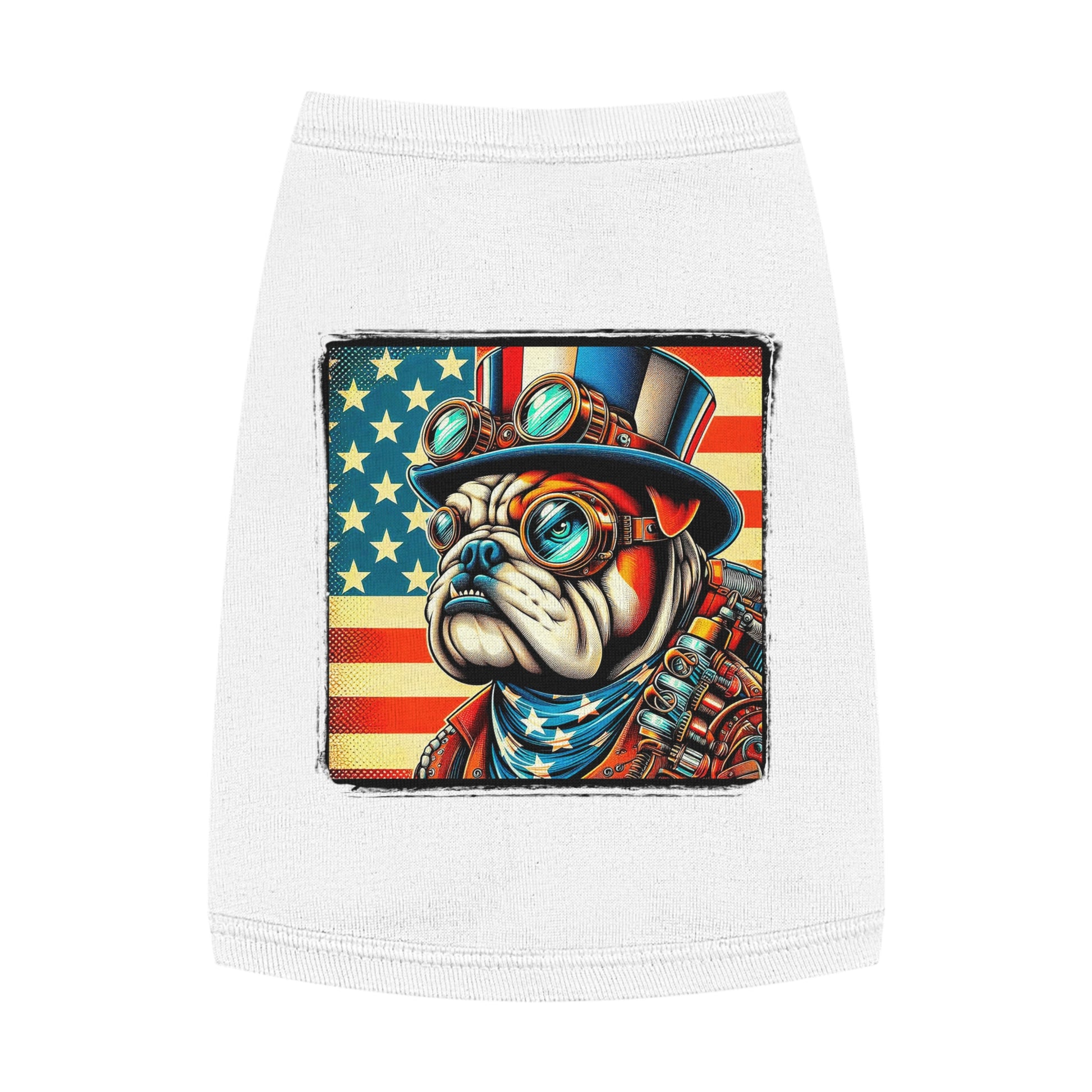 Pet Tank Top Bulldog American steampunk Pets Printify