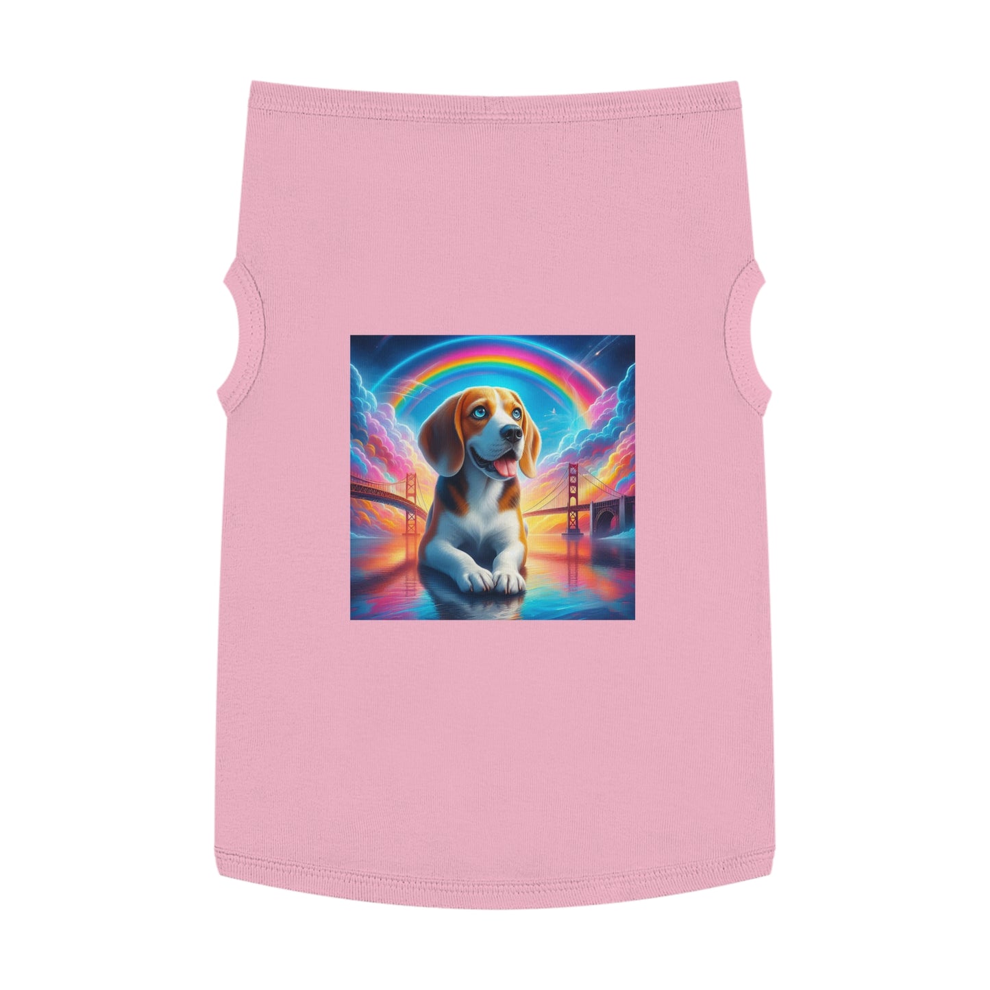 Pet Tank Top Beagle Angel Rainbow Bridge Pets Printify XL Pink 