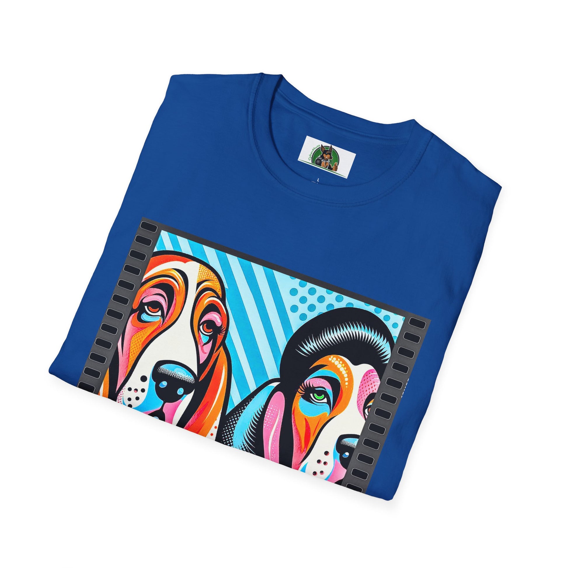 Basset Hound Colorful Couple Pop Art Pic T-Shirt Printify